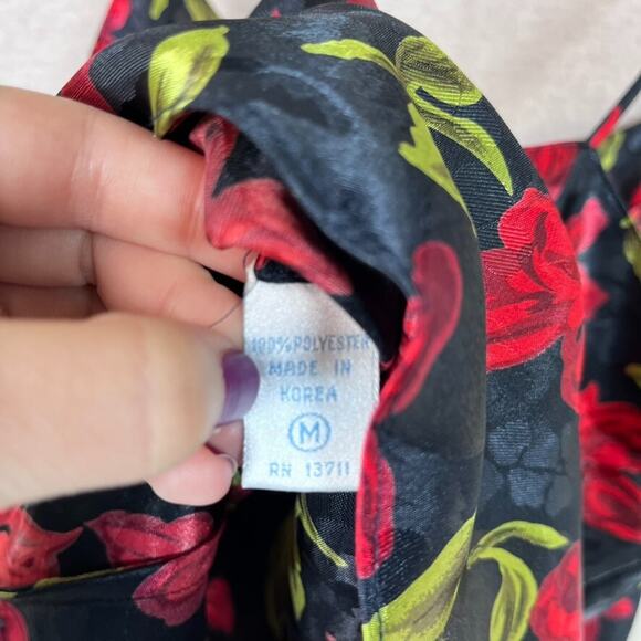 VTG Erika Tay Womens Floral Satin Cami Size M Grunge Dark Romantic Whimsigoth - Picture 6 of 9